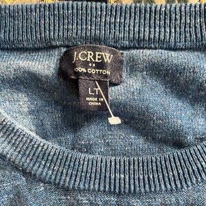 J. Crew Men’s LT Blue Crewneck Sweater 100% Cotton Tall L
